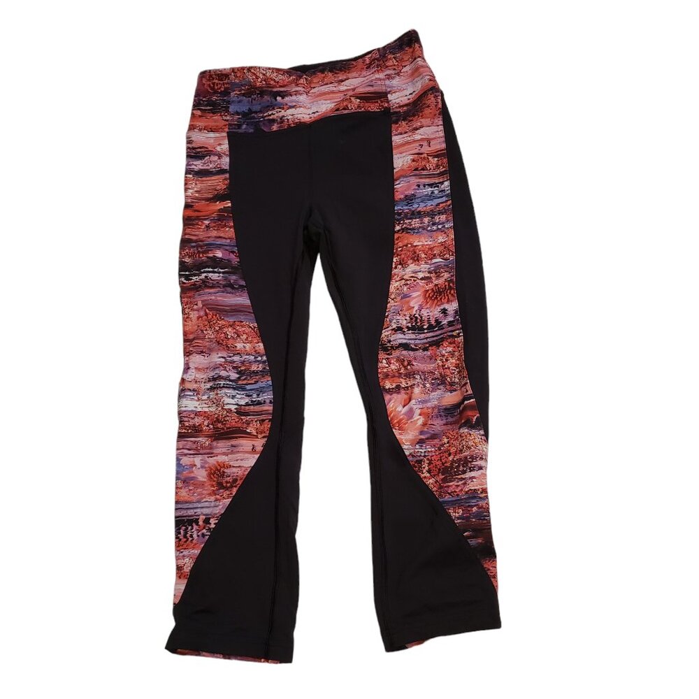 Lululemon Sweat And Repeat Women's Dahliascape Multicolor Pull On Legging Size 8